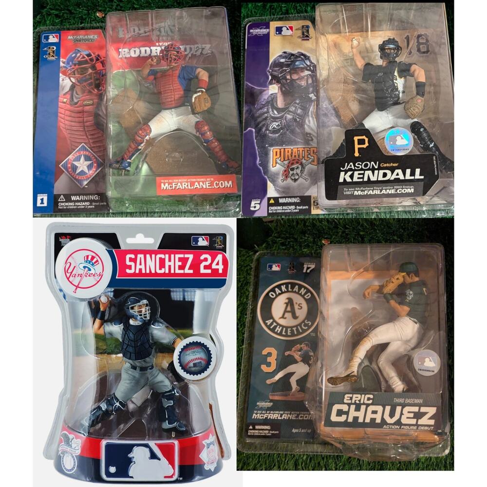 MLB MCFARLANE Figures: Ivan Rodriguez, Gary Sanchez, Jason Kendall, Eric Chavez